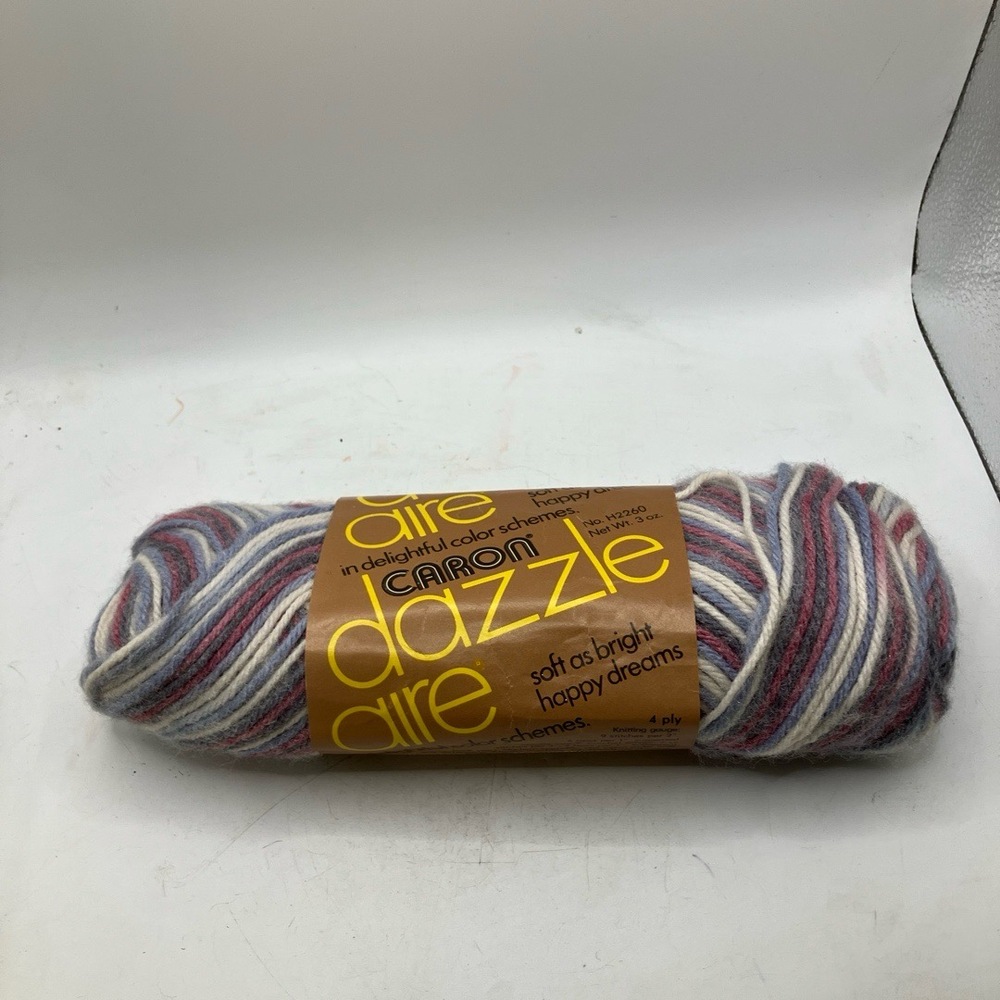 Caron Yarn Dazzle Aire Multi Color 4 Ply‎ 3 Oz Knitting Vintage Ombre Softcraft